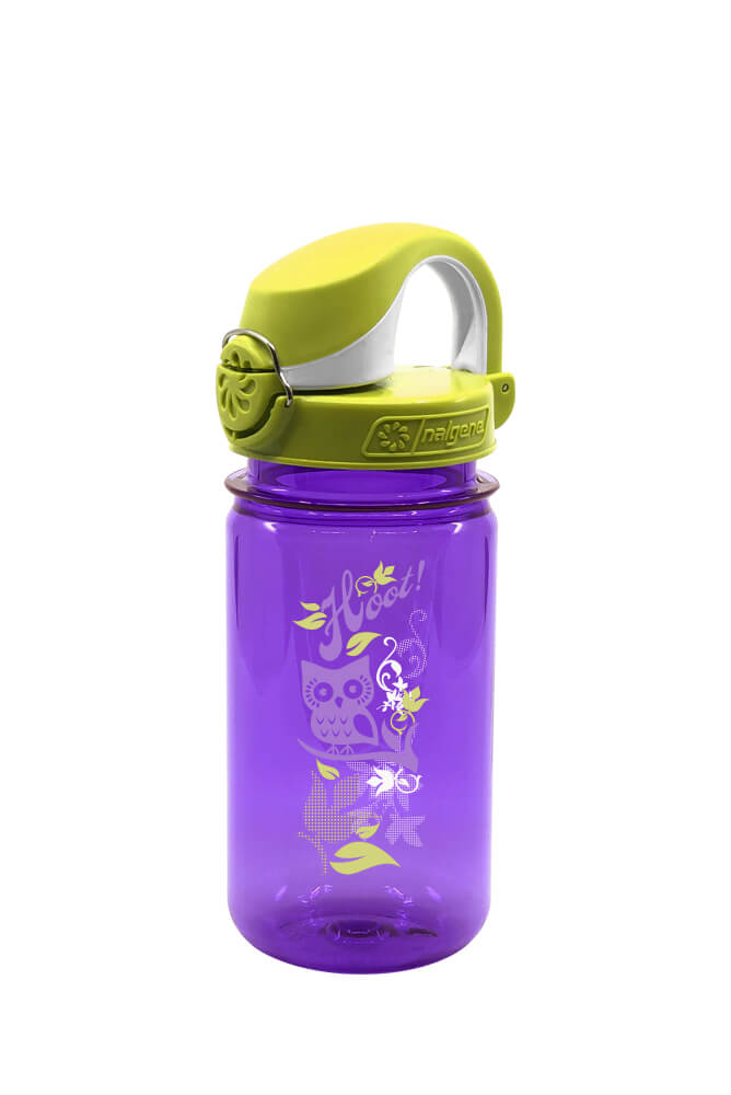 Nalgene product view: 12oz On-The-Fly Kids Lock-Top Bottle with Graphics E4 — 12oz On-The-Fly Kids Lock-Top Bottle with Graphics