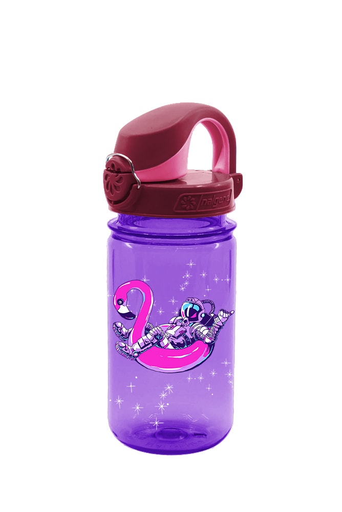 Nalgene product view: 12oz On-The-Fly Kids Lock-Top Bottle with Graphics Z0 — 12oz On-The-Fly Kids Lock-Top Bottle with Graphics